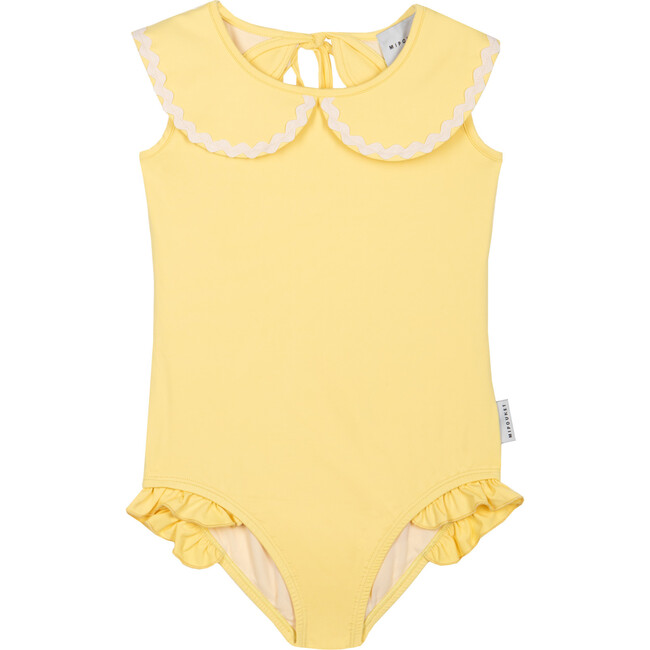 Lola Collared Swimsuit, Bamboo Yellow - One Pieces - 2