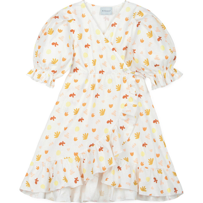 Océane Linen Dress, Cream & Rust