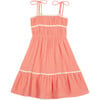 Anette Muslin Dress, Coral - Dresses - 1 - thumbnail