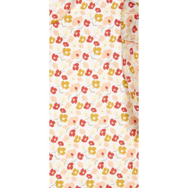 Marie Satin Dress, Cream & Coral - Dresses - 2