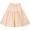 Mia Satin Skirt, Cream & Coral - Skirts - 1 - thumbnail
