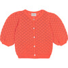 Dakota Cotton Openwork Cardigan, Coral - Cardigans - 1 - thumbnail