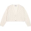 Ines Cotton Openwork Cardigan, White - Sweaters - 1 - thumbnail