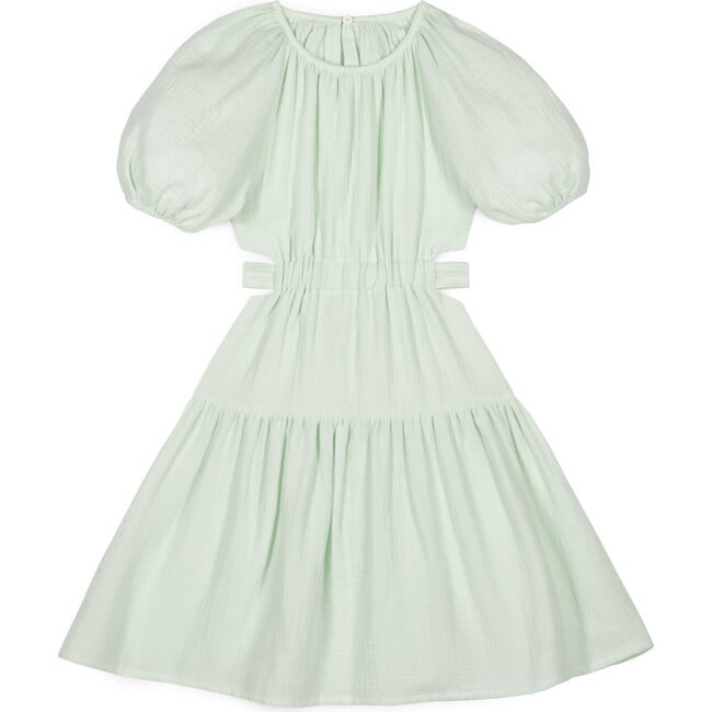 Marine Muslin Cut-Out Dress, Green Lily - Dresses - 2