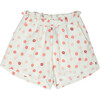 Adeline Muslin Flower Short, Cream & Coral - Shorts - 1 - thumbnail