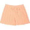 Nora Cotton Openwork Short, Peach - Shorts - 1 - thumbnail