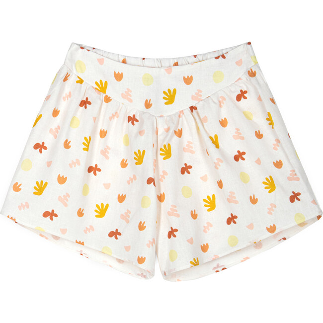 Océane Linen Short, Cream & Coral