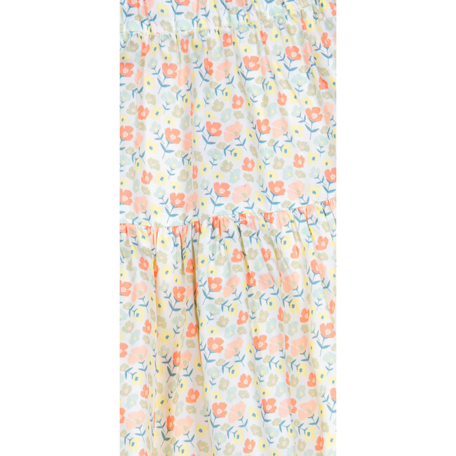 Mia Satin Skirt, Cream & Green Lily - Skirts - 2
