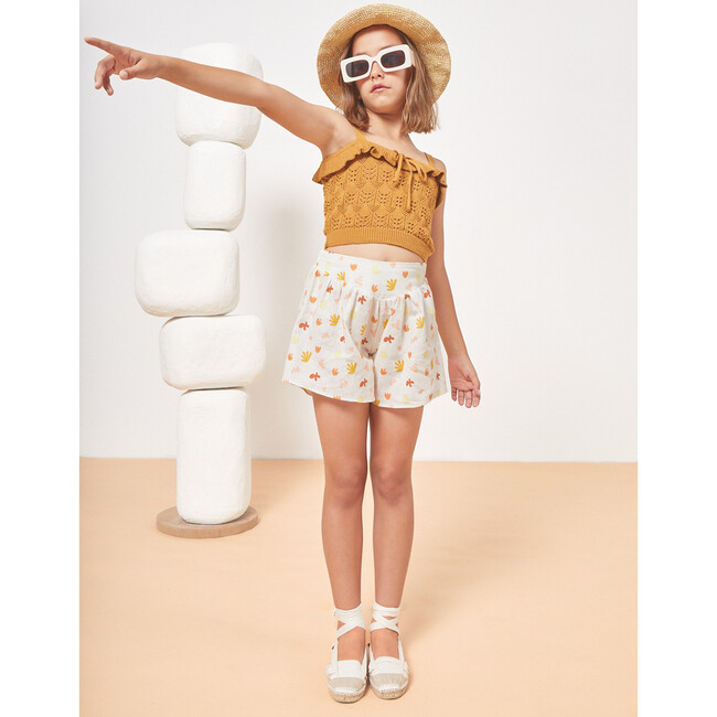 Océane Linen Short, Cream & Coral - Shorts - 2