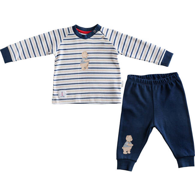 Striped Sailor Bear Outfit, Navy