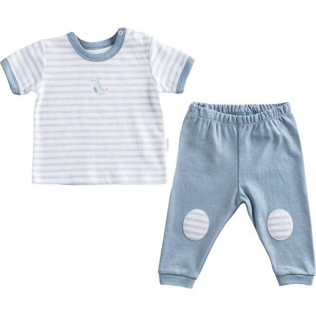 Striped Dinosaur Outfit, Blue
