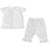 Spring Birds Ruffle Outfit, White - Mixed Apparel Set - 1 - thumbnail