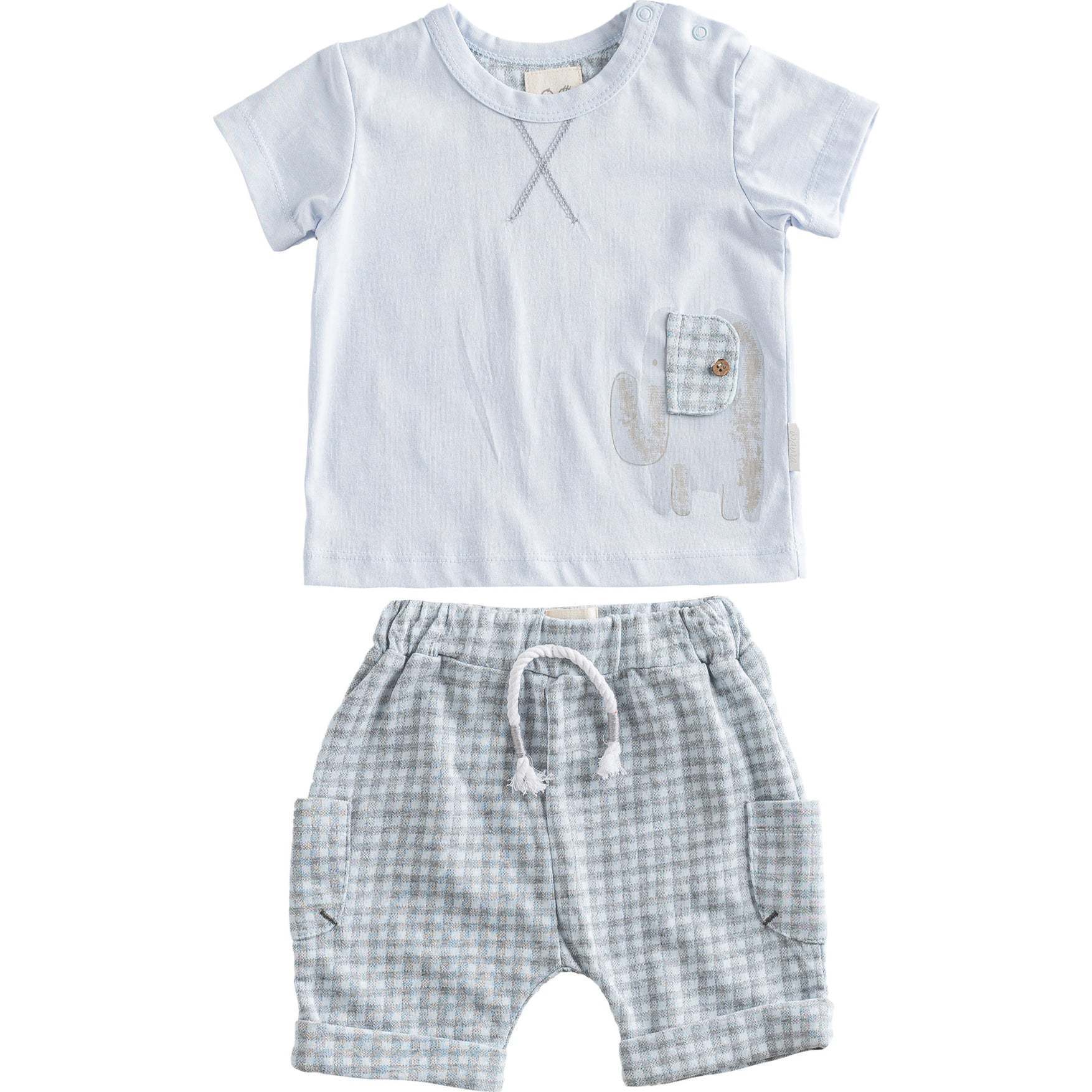 Safari Plaid Summer Outfit, Blue - Mixed Apparel Set - 1