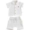 Muslin Summer Outfit, White - Mixed Apparel Set - 1 - thumbnail