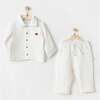 Muslin Formal Outfit, White - Mixed Apparel Set - 2