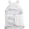 Muslin Cotton Swaddle, White - Swaddles - 1 - thumbnail