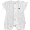 Muslin Cotton Romper, White - Bodysuits - 1 - thumbnail