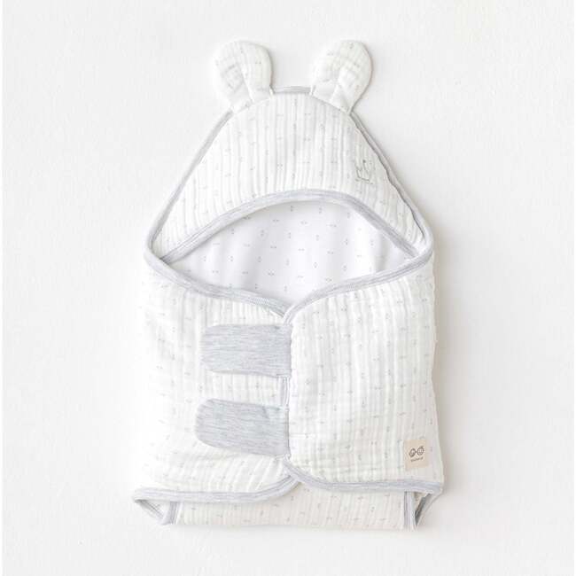 Muslin Cotton Swaddle, White - Swaddles - 2