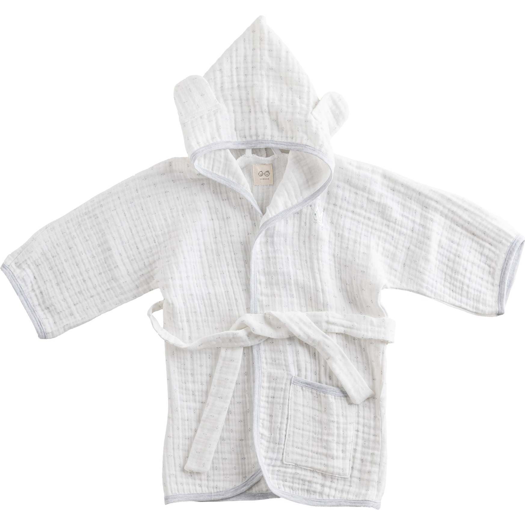 Muslin Cotton Bathrobe, White - Robes - 1