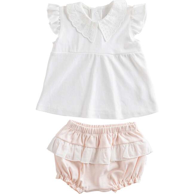 Duck Ruffle Summer Outfit, White