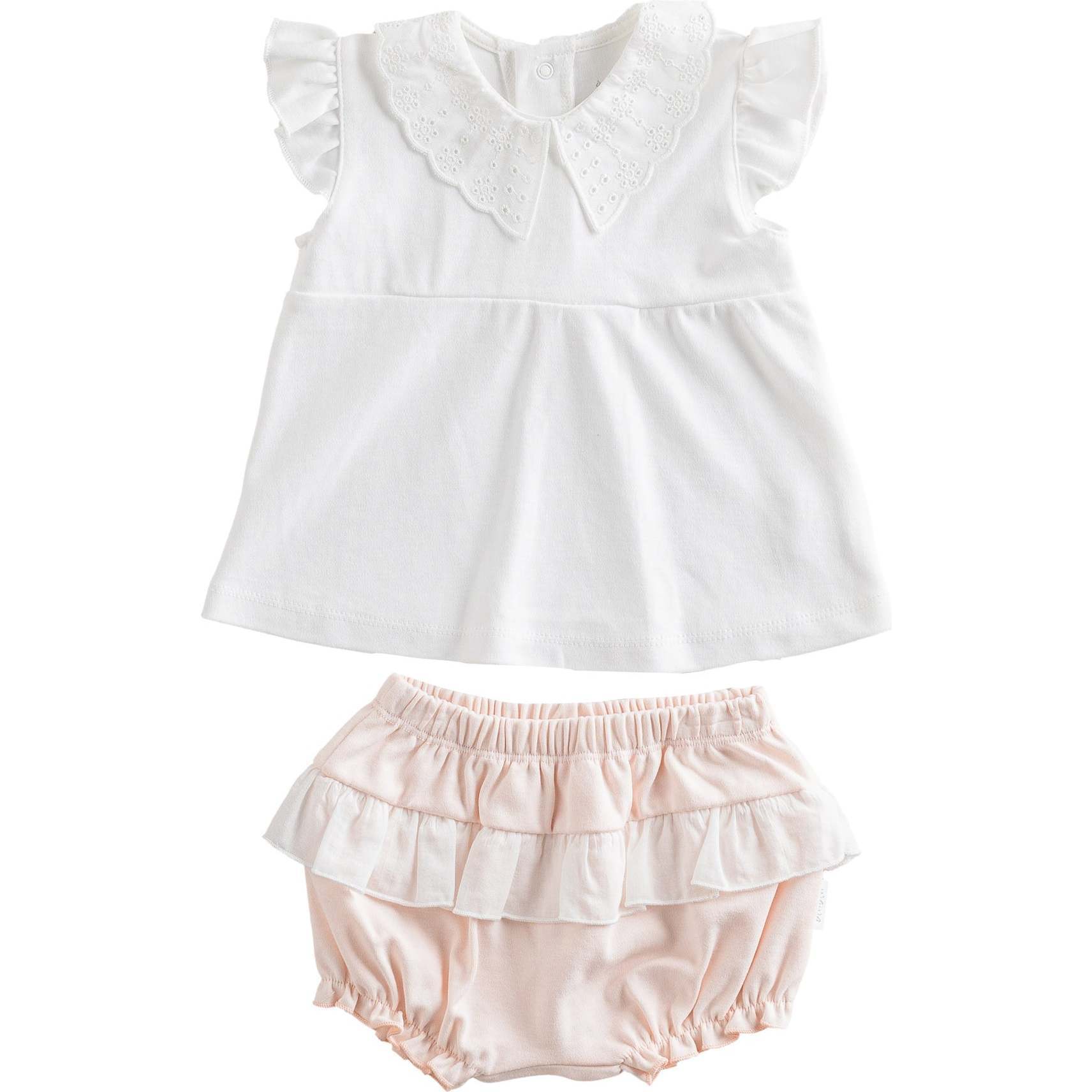 Duck Ruffle Summer Outfit, White - Mixed Apparel Set - 1