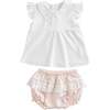 Duck Ruffle Summer Outfit, White - Mixed Apparel Set - 1 - thumbnail