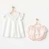 Duck Ruffle Summer Outfit, White - Mixed Apparel Set - 2