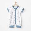 Dinosaur Print Zip Up Romper, White - Onesies - 2