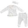 Chic Girl Ruffle Outfit & Headband, White - Mixed Apparel Set - 1 - thumbnail