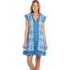 Women's Nina Pleated V-Neck Cap Sleeve Buttoned Short Dress, Cornflower - Dresses - 1 - thumbnail