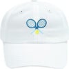 Tennis Baseball Hat, White - Hats - 1 - thumbnail