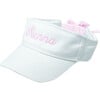 Girls' Customizable Bow Visor, White/Pink - Hats - 1 - thumbnail