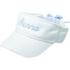 Girls' Customizable Bow Visor, White/Blue - Hats - 1 - thumbnail