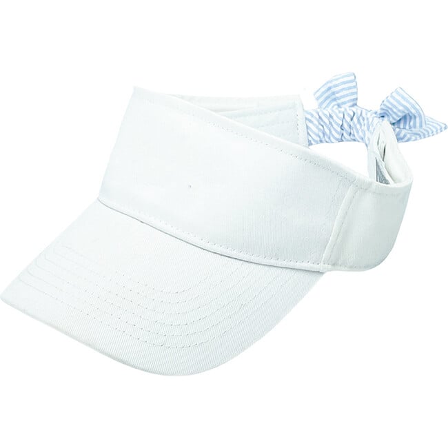 Girls' Customizable Bow Visor, White/Blue - Hats - 4