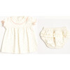 Heart Print Dress, Ivory - Dresses - 1 - thumbnail