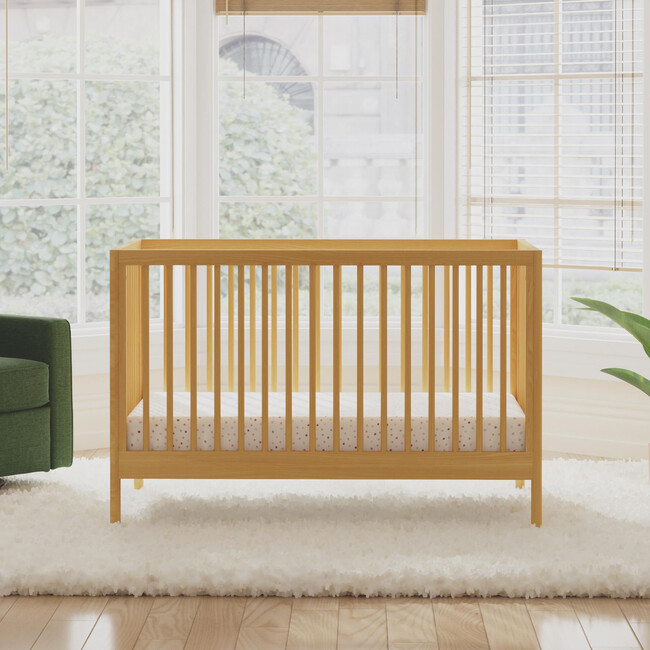 Birdie 3-In-1 Convertible Crib, Honey - Cribs - 2