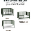 Birdie 3-In-1 Convertible Crib, Forest Green - Cribs - 7