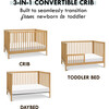 Birdie 3-In-1 Convertible Crib, Honey - Cribs - 7