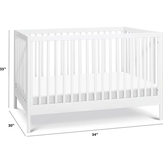 Birdie 3-In-1 Convertible Crib, White - Cribs - 9