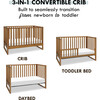 Hunter 3-In-1 Convertible Crib, Chestnut - Cribs - 7