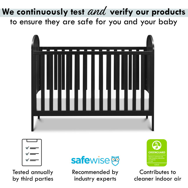 Beau 3-In-1 Convertible Crib, Ebony - Cribs - 6