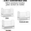 Beau 3-In-1 Convertible Crib, White - Cribs - 7