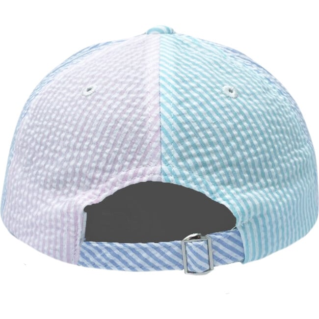 Customizable Seersucker Baseball Hat, Blue/Pink/Aqua - Hats - 5