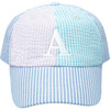 Customizable Seersucker Baseball Hat, Blue/Pink/Aqua - Hats - 6