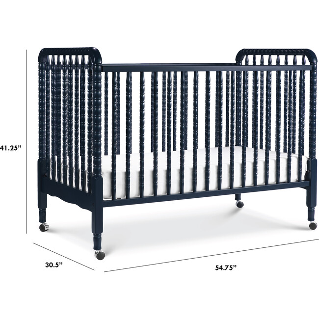 Jenny Lind 3-in-1 Convertible Crib, Navy - Cribs - 7