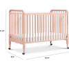 Jenny Lind 3-in-1 Convertible Crib, Blush Pink - Cribs - 4