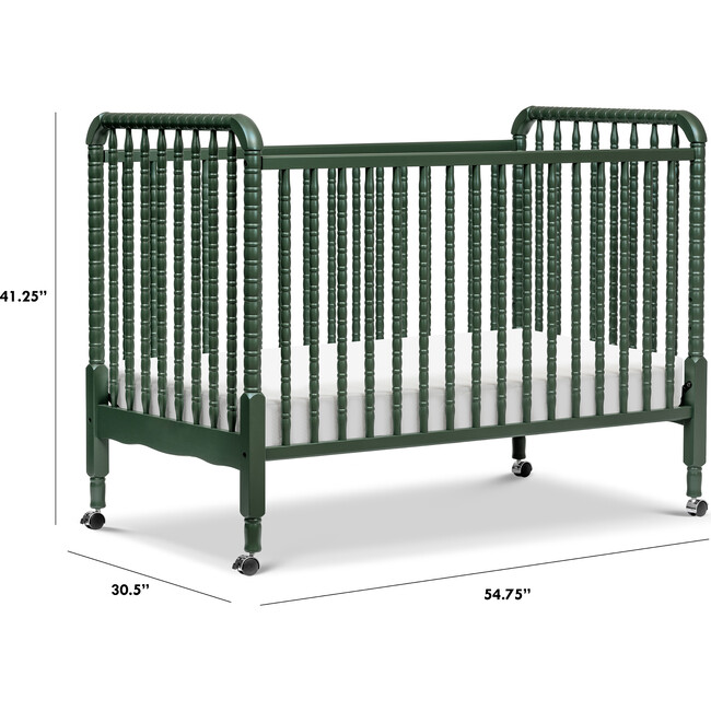 Jenny Lind 3-in-1 Convertible Crib, Forest Green - Cribs - 9