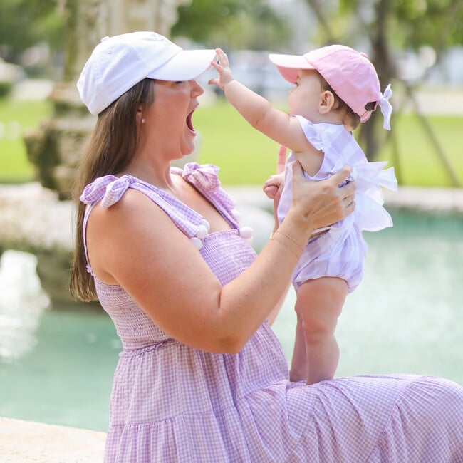 Little Sister Bow Baseball Hat, Pink - Hats - 2