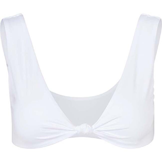 Amazonas Deep Neck Front Knot Bikini Top, White - Two Pieces - 1