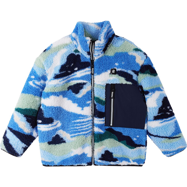 Turilas Sherpa Fleece Full-Zip Sweater, Cool Blue